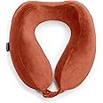 Brookstone Travel Neck Pillow - Lightweight Comfortable Contoured Head and Neck Support Memory Foam - U-Shaped Neck Pillow for Traveling, Terra Cotta