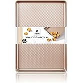 Jelly Roll Pan 15x10 - HONGBAKE Commercial Cookie Sheets for Baking with Diamond Texture Surface, 57% Thicker Carbon Steel Ba