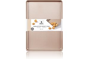 Jelly Roll Pan 15x10 - HONGBAKE Commercial Cookie Sheets for Baking with Diamond Texture Surface, 57% Thicker Carbon Steel Baking Sheet for Oven, Nonstick Cooking Tray