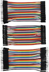 HALJIA 120pc 4inch Breadboard Jumper Wires M/M F/F M/F Arduino Projects view 1