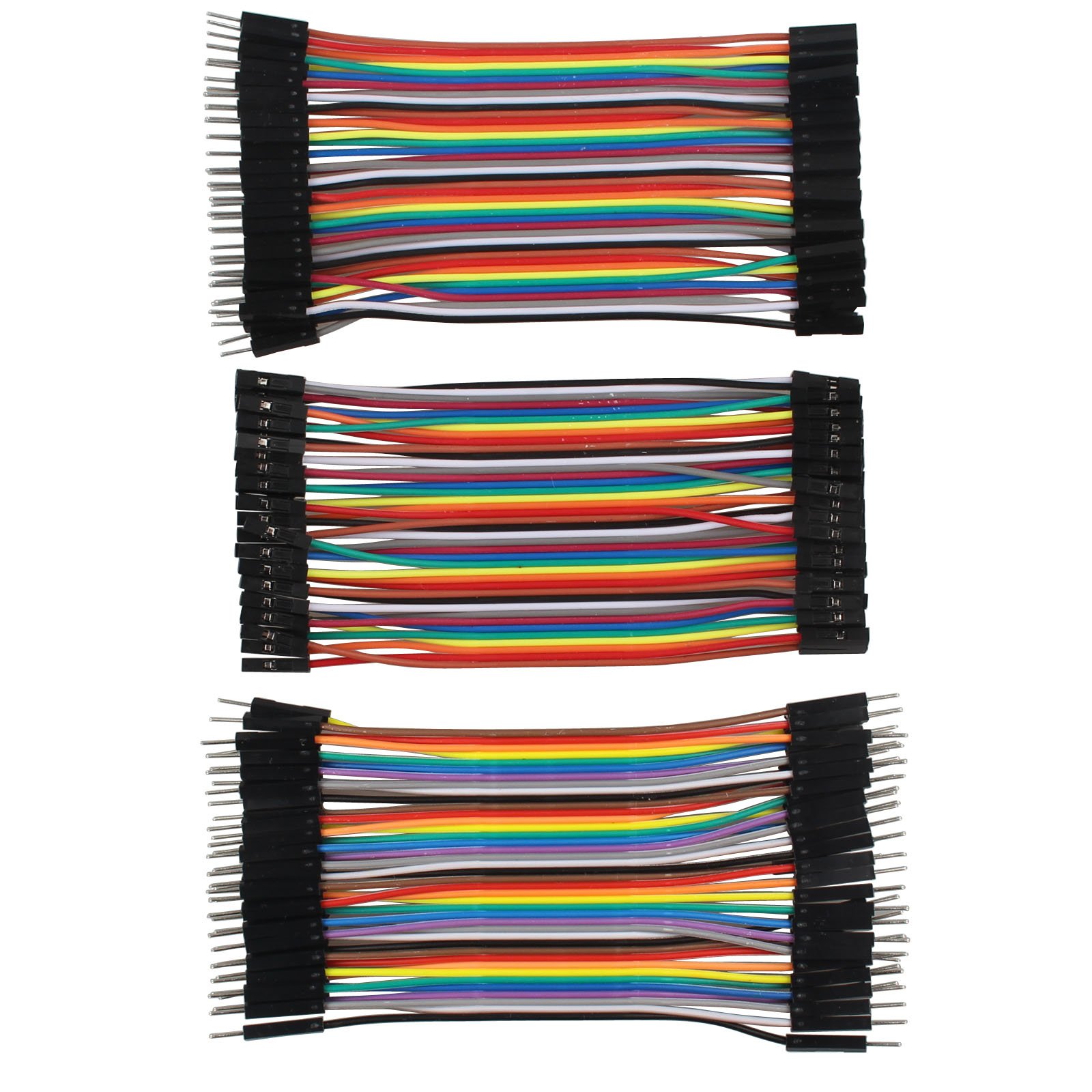 HALJIA Multicolored Jumper Wire Kit - 120pcs, 10cm, 4Inch Breadboard Jumper Wires - Male to Male, Female to Female