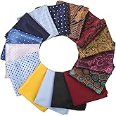15 Pack Men's Pocket Squares, Soft Hankies Premium Mens Pocket Square Handkerchiefs Set