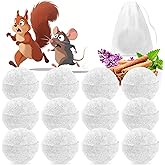 YJOO Natural Mouse Squirrel Repellent, 12 Pack Rodent Repellent Balls Peppermint Oil to Repel Mice and Rats, for Car Engines Home Kitchen Yard Garage Indoor & Outdoor, Humans & Pet Safe