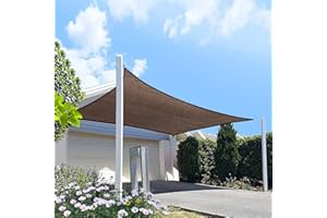 HOMA 9' x 18' Brown Rectangle Sun Shade Sail Canopy, 95% UV Blockage Awning Shelter Fabric Cloth Screen for Patio Outdoor Backyard - Heavy Duty Commercial Grade (Custom Size - Made in USA)