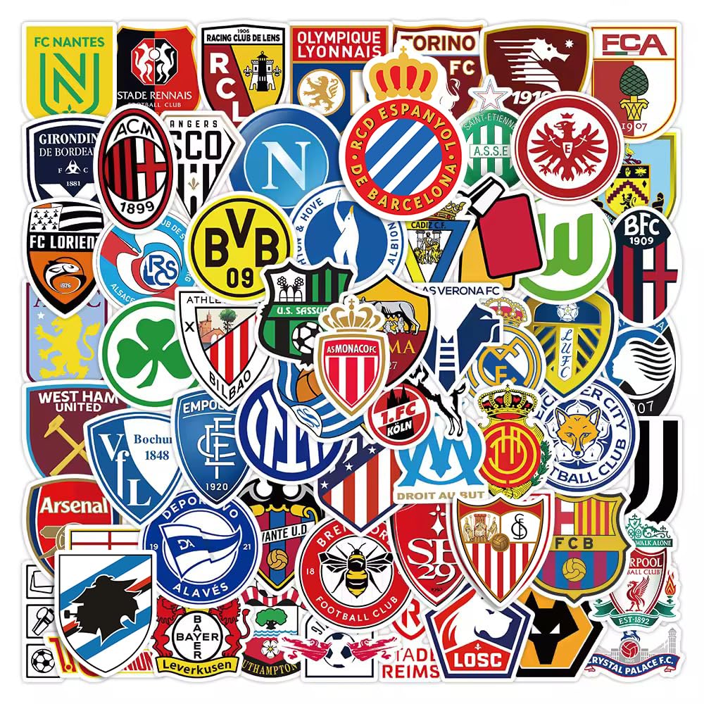 Photo 1 of 102Pcs Soccer Team Club Fans Logo Sport Stickers for Boys?2022 World Cup Football Sticker?Vinyl Waterproof Decal for Water Bottles Car Laptop Luggage Motorcycle Snowboard Phone Cute Decal Kids Teens