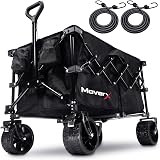 MoverX 120L Festival Trolley on Wheels Folding Wagon Black 60cm