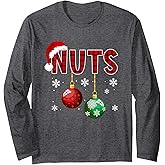Chest Nuts Funny Matching Chestnuts Christmas Couples Nuts Long Sleeve T-Shirt