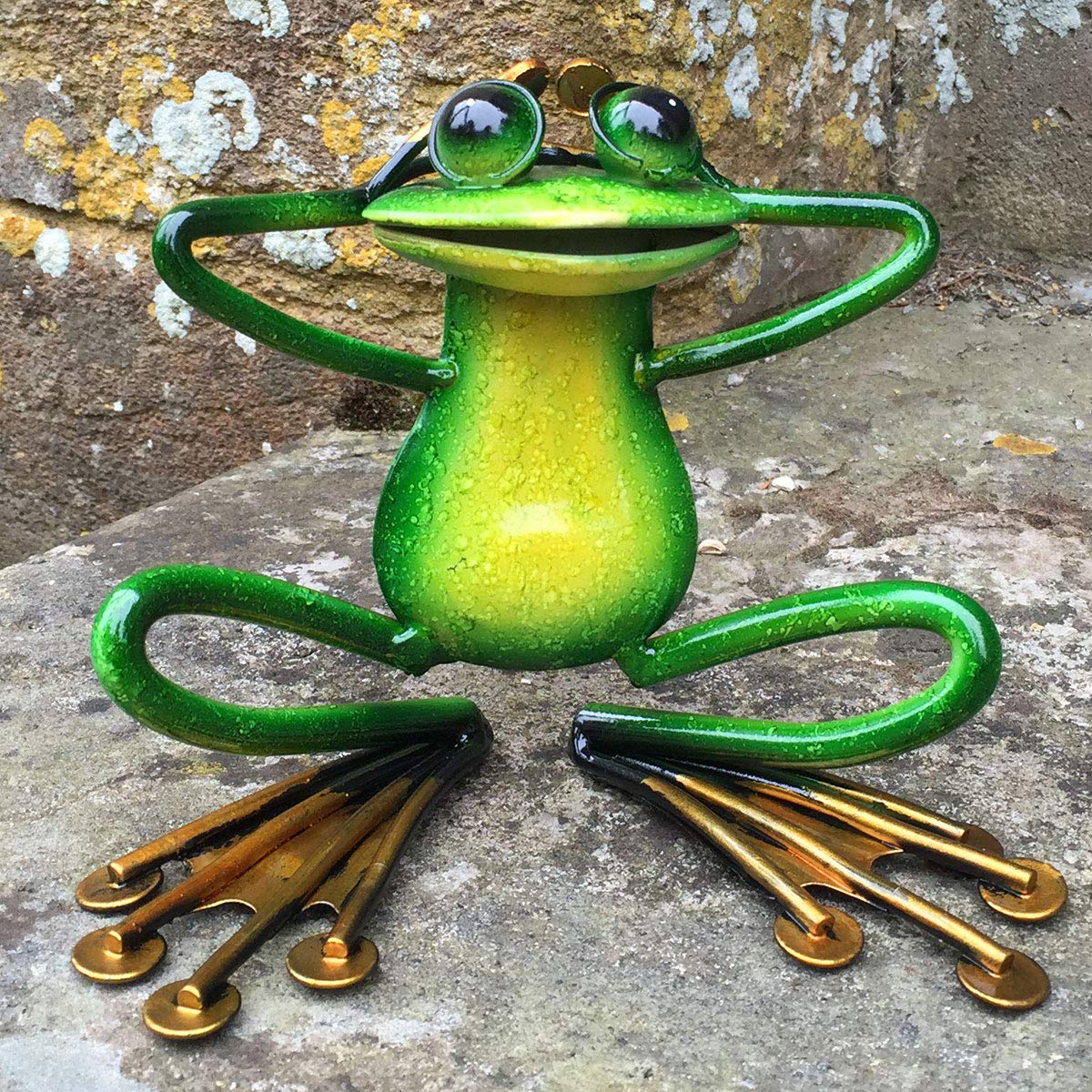 Green Sitting Frog, Metal Decor Ornament Figure Sculpture Amazon.co.uk
