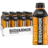 BODYARMOR Sports Drink, Orange Mango Electrolyte Drink, 16 Oz (12 Pk) | Coconut Water Hydration Drink, Flavored Water Sport Beverage, 790mg Electrolytes, Natural Flavors &amp; Sweeteners + Antioxidants