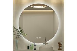 JSneijder 30 Inch Round LED Bathroom Mirror with Light, 3 Color Temperatures (3000K/4500K/6000K), Anti-Fog, Dimmable Backlit,