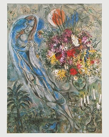 Kunstdruck / Poster Marc Chagall - Les Amoureux en Gris - Die Liebenden auf Grau - 48.0 x 60.0cm - Premiumqualität - MADE IN 