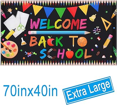 Amazon Com Welcome Back To School Banner Extra Large Fabric 70