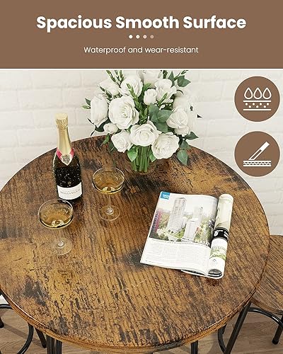 Recaceik Piece Pub Dining Set, Modern Round bar Table and Stools