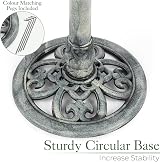 CHRISTOW Clam Shell Resin Bird Bath Grey 80cm Garden Pedestal Standing view 4