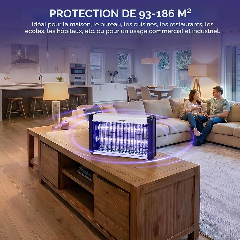 Lampe Anti Moustiques, Tue Mouche Eléctrique, Destructeur D' Insectes, Anti Moustique Intérieur, UV LED Piège Insectes Volants: Mouches, Moucherons, Moustiques, Guêpes. (1,5 M Câble)