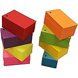 Debra Dale Designs 800 Blank Flash Cards Hole Punched with Five Binder Rings Business Card Size 2" x 3.5" Eight (8) Bright Colors Storage Box With Lid Thick Heavy Cover Card Stock