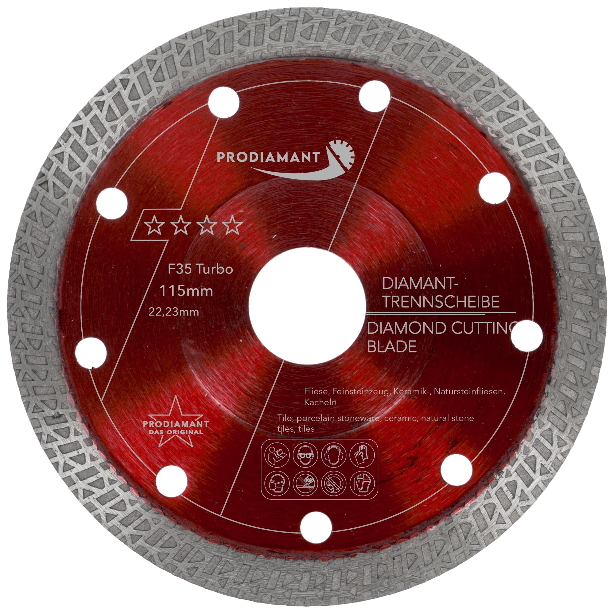 PRODIAMANT Premium Diamond Cutting Disc Tile Porcelain Stoneware 115 mm x 22.23 mm 115 mm Tile Disc for Angle Grinder