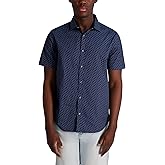 Karl Lagerfeld Mens Printed Short Sleeve Collared Shirt
