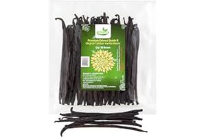 50 Natural Tahitian Grade B Vanilla Beans Premium Gourmet Whole Pods for Home Baking, Cooking, & Extract Making – 4.72" - by VANILAND