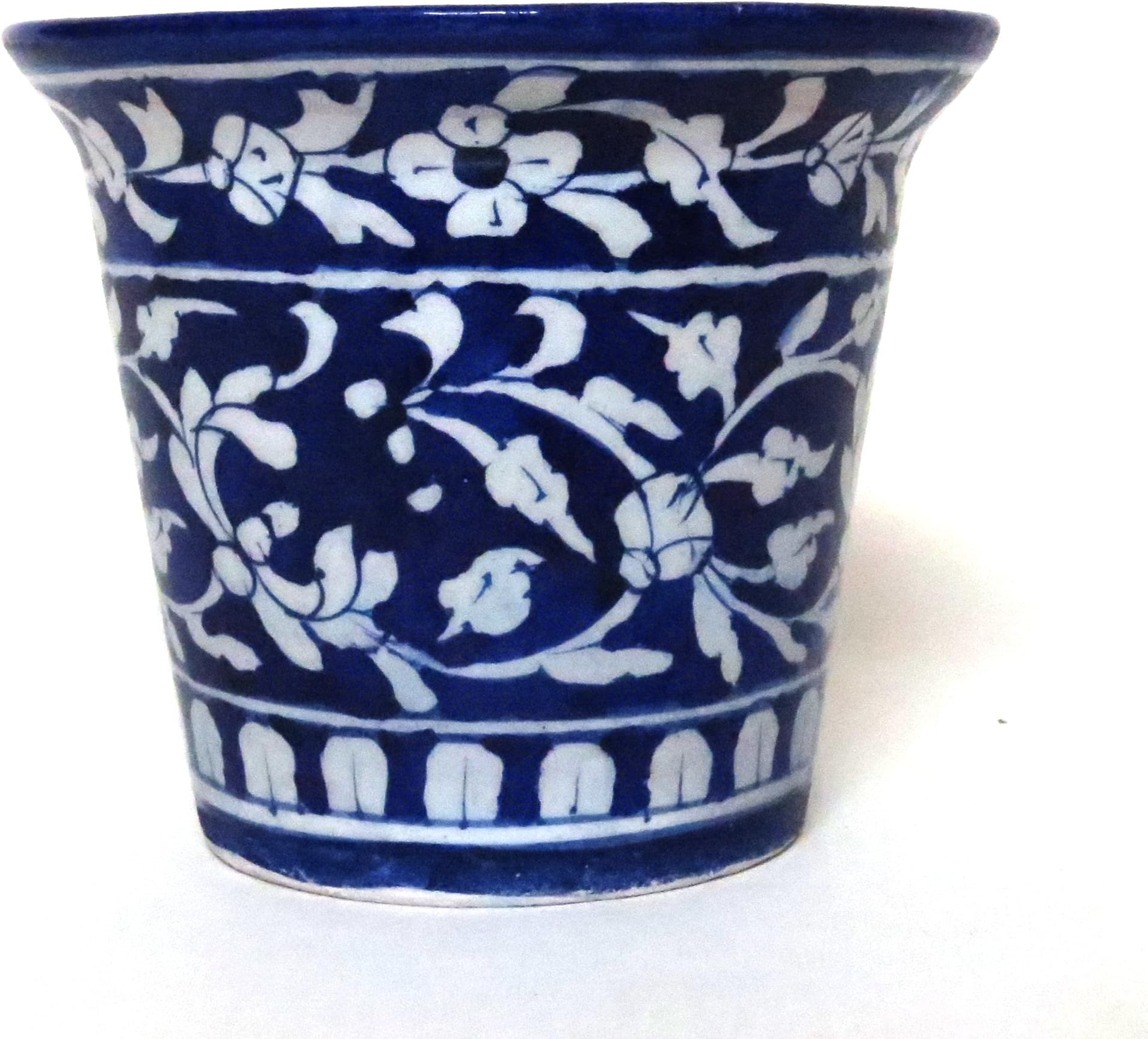 Aurea Blue Pottery Table Top / Window Planter or Flower Pot 5"