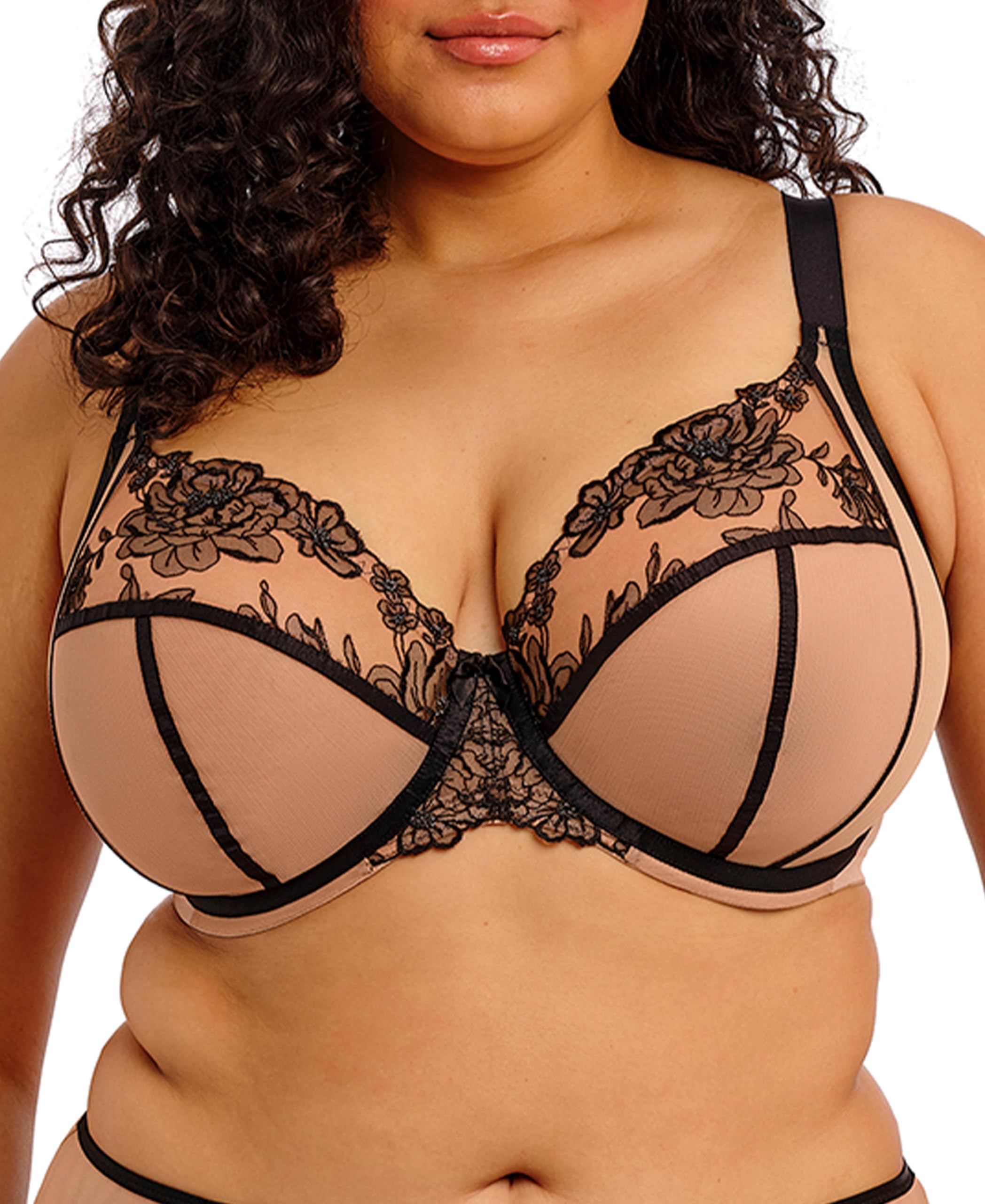 Elomi Women’s Teagan Underwire Plunge Bra, Café Au Lait, 36FF