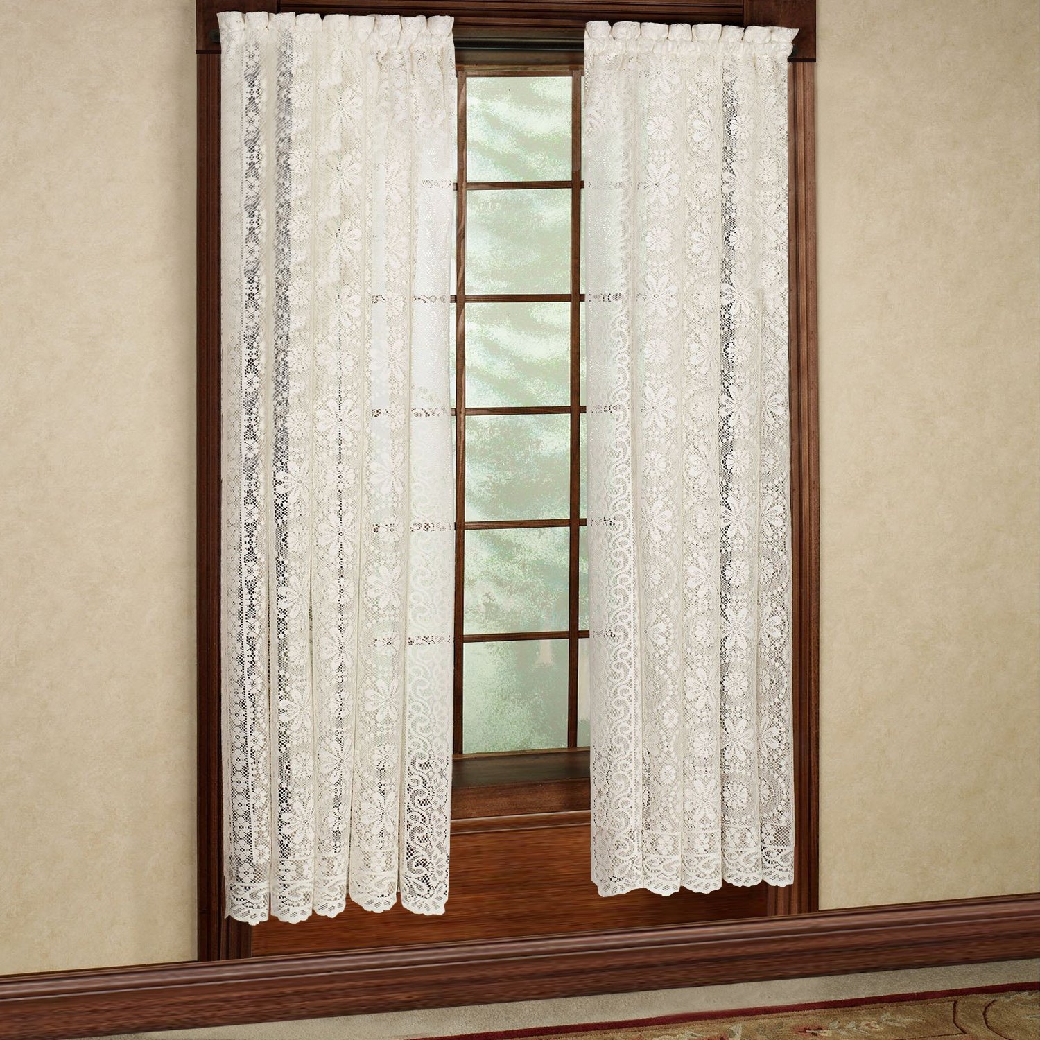 Sweet Home Collection Window Curtain Treatment Panel, Hopewell White, 63" — image 1