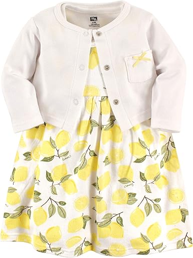 baby dress and cardigan set