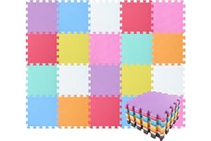 qqpp EVA Rubber 20 Tiles Interlocking Puzzle Foam Floor Mats - Baby Play Mat for Playing | Exercise Mat for Home Workout. QC-ABCEGHIKb20N
