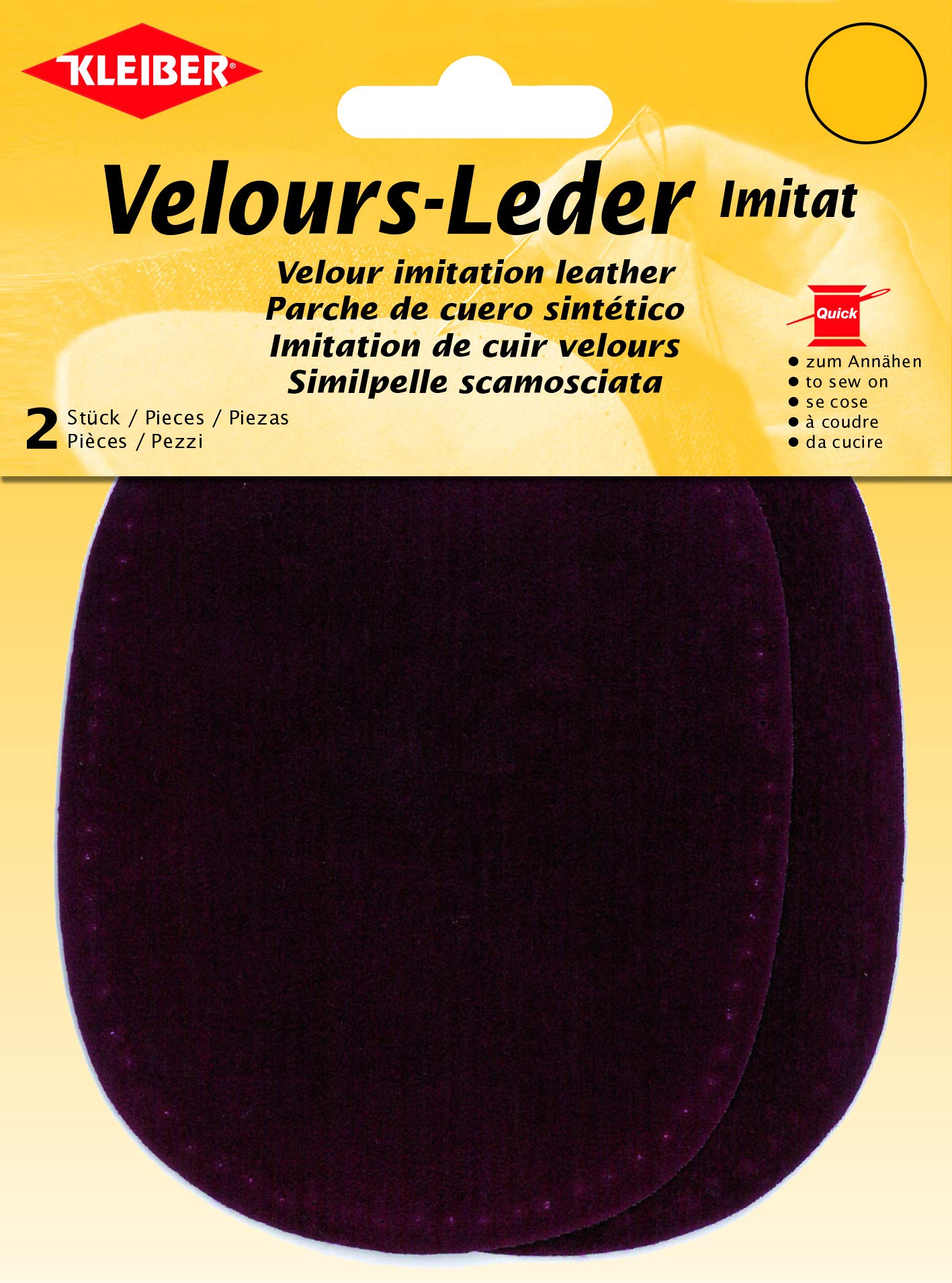 Kleiber Imitation Suede Leather Sew on Knee/Elbow Patches – Oval-12.5cm x 10cm-Plum, Purple