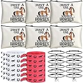 Pinkunn 30 Pcs Horse Lovers Gifts Include Horse Makeup Bags Canvas Cosmetic Bags Hair Accessories Hair Tie Bracelets for Women Sports Party Favors