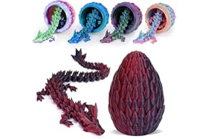 TBOLINE Dragon Egg-3D Printed Dragon in Egg,Crystal Dragon Articulated Dragon Adults Fidget Toys for Autism ADHD,3D Printed Gift Toy, Executive Desk Toys,Home Office Decor