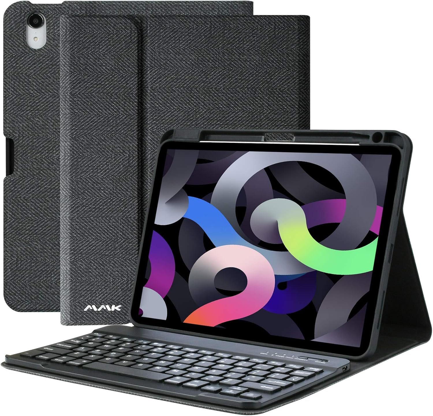 AMZCaSE Tastaturhülle Für IPad 10./11. Gen – Abnehmbare Bluetooth-Tastatur, Stifthalter, Mehrfach Verstellbar