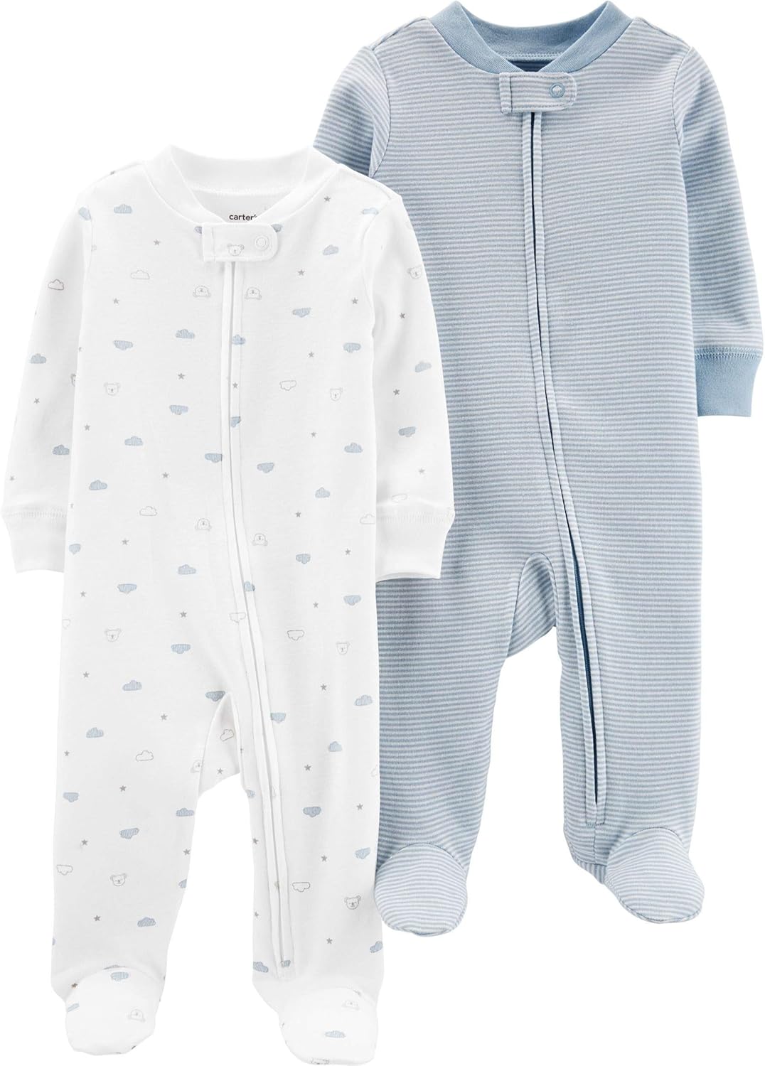 Carter's 2-Pack Zip-Up Cotton Sleep & Plays (6 Months) Pink and White