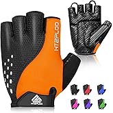 HTZPLOO Bike Gloves Cycling Gloves Biking Gloves for Men Women with Anti-Slip Shock-Absorbing Pad,Light Weight,Nice Fit,Half Finger Bicycle Gloves