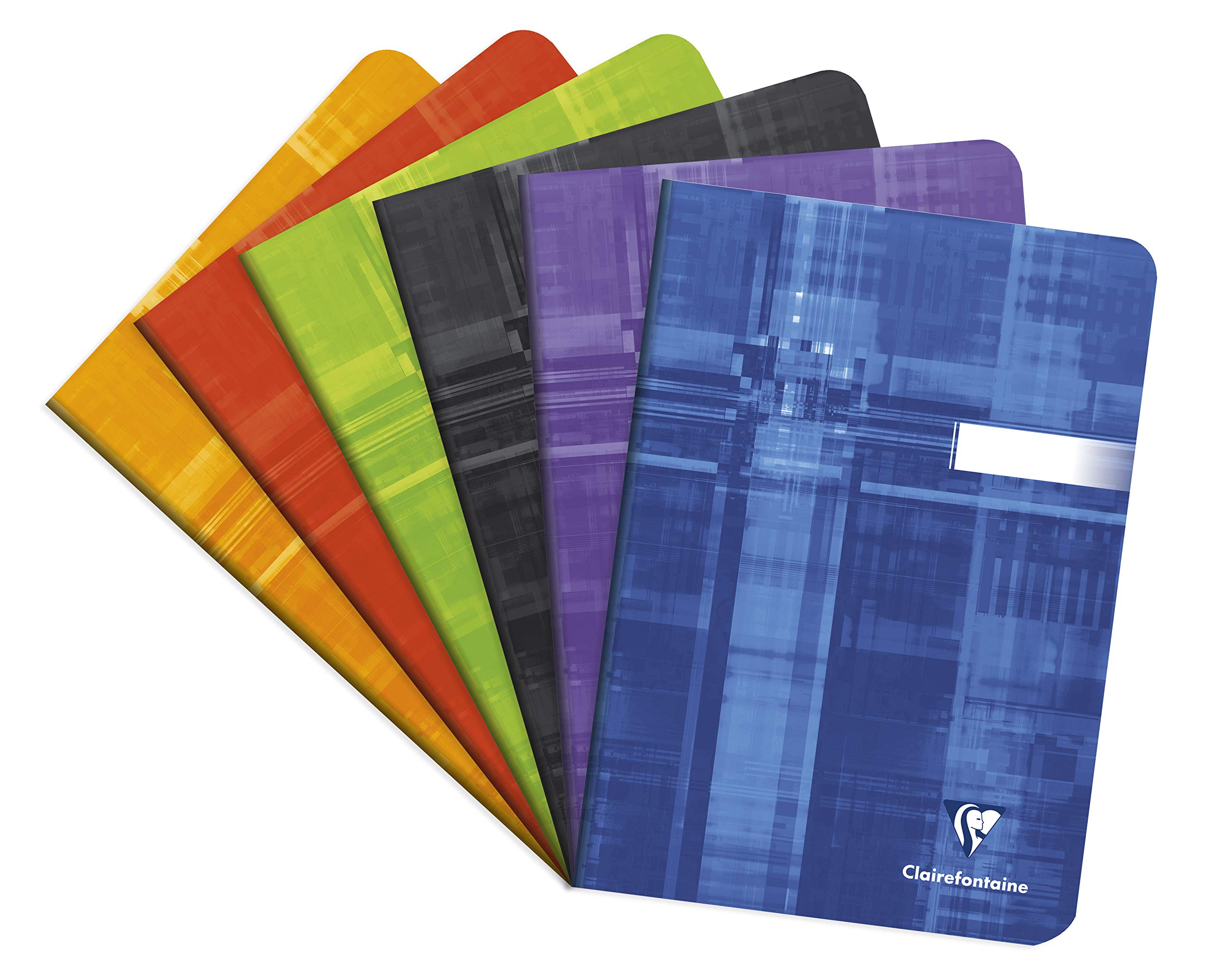 Clairefontaine 3680C - One Stapled Notebook - Dimensions: A5 14.8x21 cm - 96 Plain White Pages - 90 g Vellum Paper - Laminated Card Cover - Random Colour