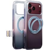 TORRAS O3 AIR Gradient for iPhone 18 Pro Case, 360 Magnetic Rotating Stand | Fit for Magsafe, 7X Military Grade Protection, Secure Grip Slim Case for 18 Pro Case with stand, Burgundy Purple Haze
