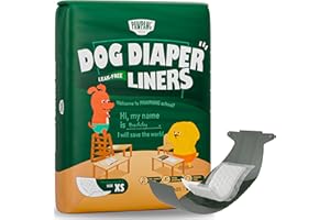 PAWPANG Disposable Dog Diaper Liners Booster Pads for Male & Female Dogs, 100ct, 4 Sizes Options, Doggie Diaper Inserts fit Most Types of Dog Diapers - Pet Belly Bands & Male Wraps (X-Small (100 ct))