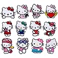 ANUTRION 12 Pcs Cute Cartoon Cat Iron On Patches, Embroidered Appliqué Patches Iron On/Sew On for Clothing, Hats, Backpacks