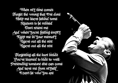 Leave Out All The Rest Linkin Park Chester Bennington A4 Poster Laminated Great Rock Metal Album Cover Design Music Band Best Photo Picture Unique Print Lyrics Amazon Co Uk Kitchen Home