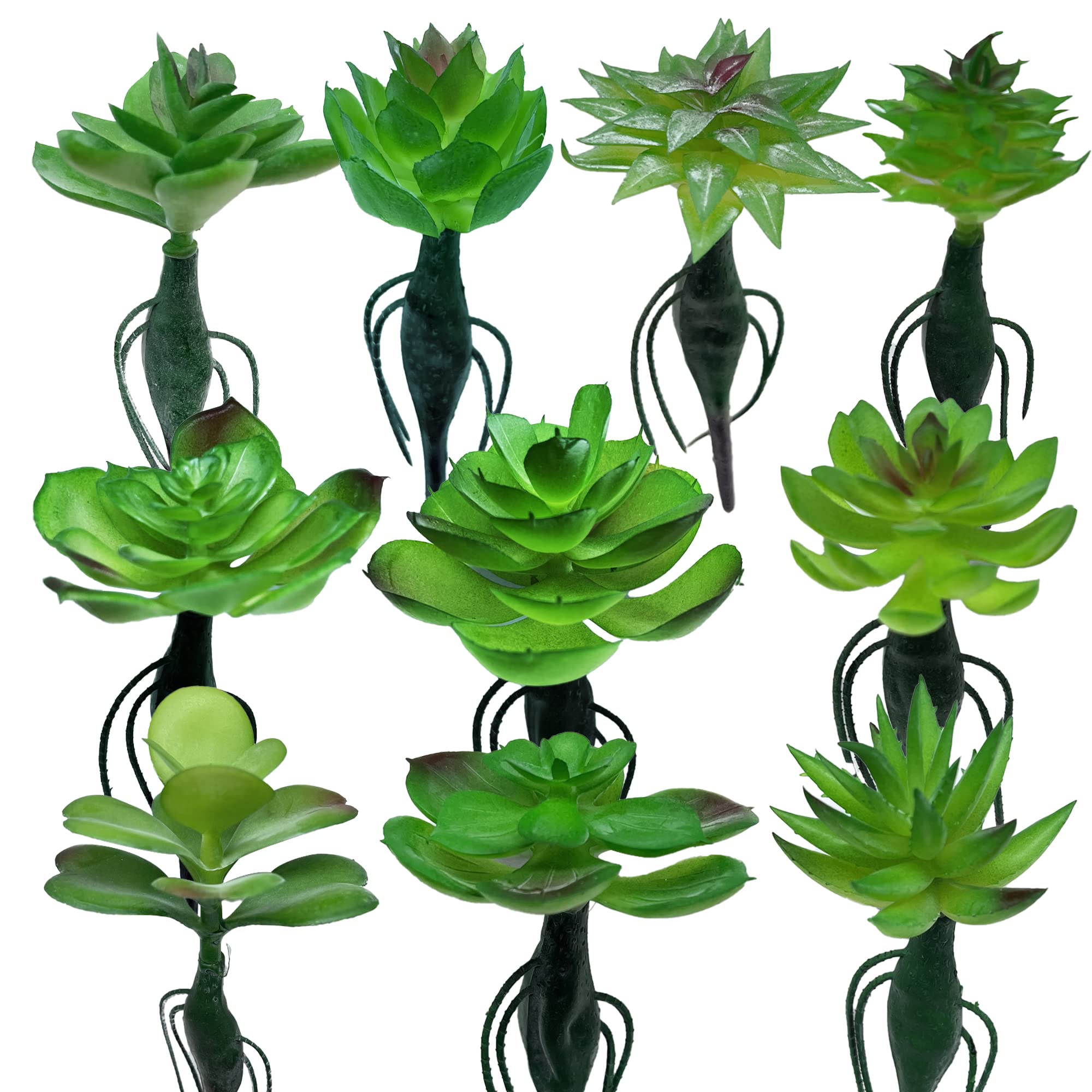 Woohome 10 PCS Fake Succulent Plants Faux Succulent Artificial Succulent Plants for DIY Crafting Home Floral Wall Garden Arrangement Office Decoration