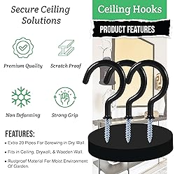 Etoolia 30 pcs Ceiling Hooks for Hanging