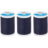 Coats &amp; Clark Dual Duty XP All Purpose Sewing Thread for Sewing Machines, 100% Polyester High Quality Thread Spools for Hand Stitching, Medium Weight 35wt, 250 Yards, 3-Pack, Navy