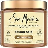 Shea Moisture Strong Hold Styling Gel with Flaxseed 15oz | Delivers all-day hold and frizz control with Jamaican Black Castor Oil, Shea Butter and Flaxseed.