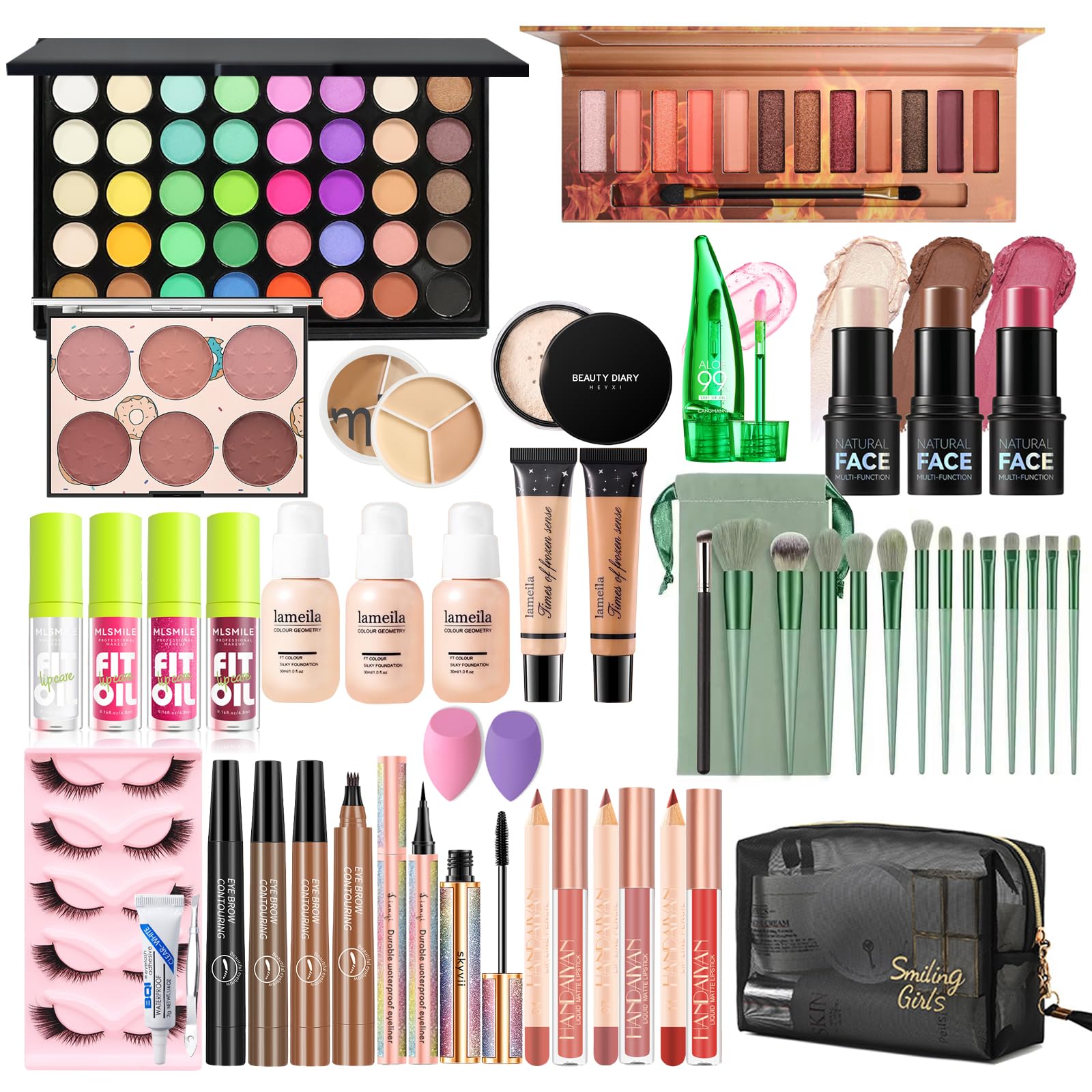 Make Up Set, Ruicen Makeup Kit for Women and Teenage Girls, Includes Foundation, 40 Color Eyeshadow, Contour Stick, etc., Full Makeup Set
