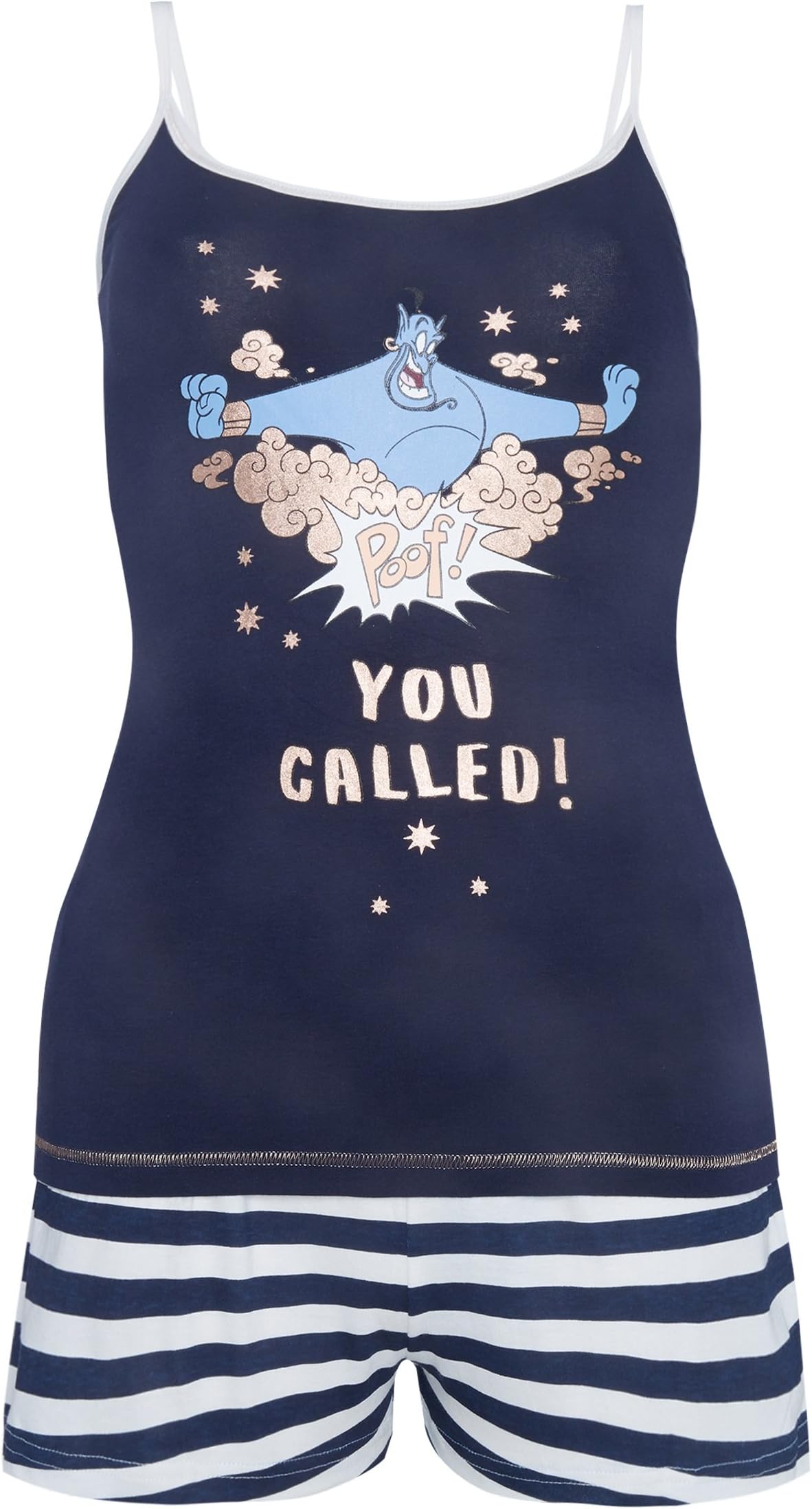 Ladies Girls Disney Aladdin Genie Cami Set Pyjamas Womens Vest Shorts Gift by Bend The Trend2