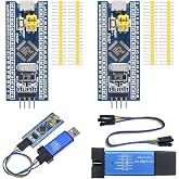 2PCS STM32F103C8T6 ARM STM32 Minimum System Development Board STM32F103C8T6 Core Learning Board + 1PCS ST-Link V2 Emulator Downloader Programmer, Random Color