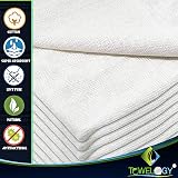 Towelogy White Cotton Dish Cloths Pack 10 Extra Large 38x45cm Heavy Duty view 7