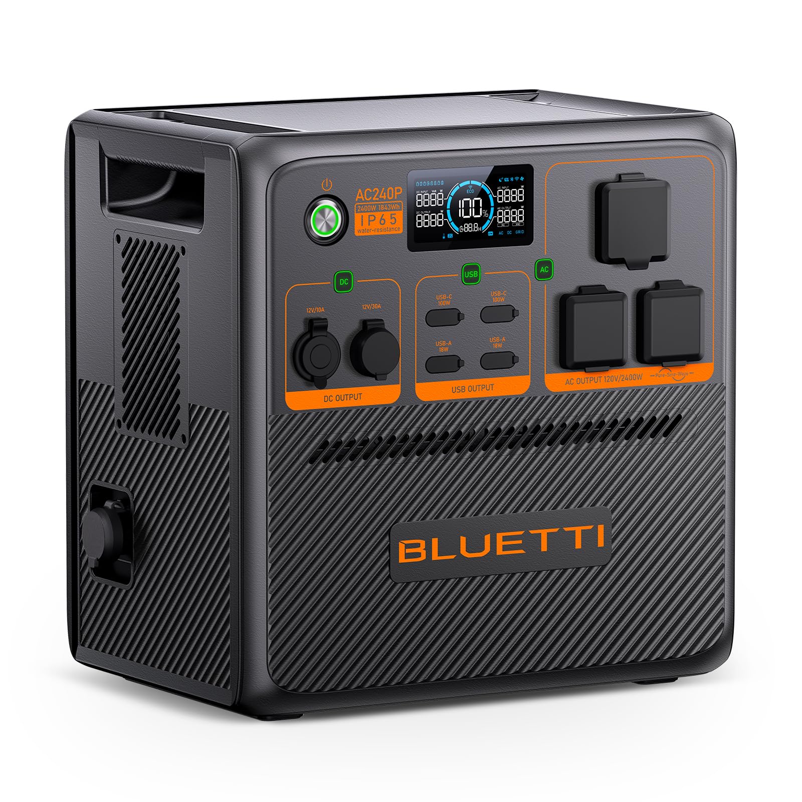 BLUETTI Portable Power Station AC240P, 1843Wh/2400W