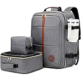 SHENHU 40L Travel Laptop Backpack for Women & Men, Airline Approved Carry On Luggage Overnight Bags, Waterproof Personal Item Bag, Weekender Essentials Backpacks Vacuum Backpack Gray