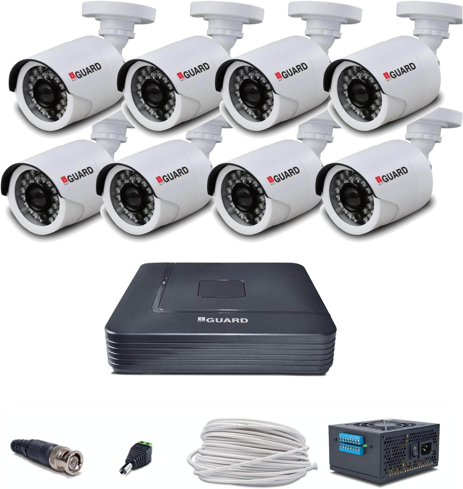 iBall 2.0 MP HD CCTV Camera with 8 Channel HD DVR Kit (Multicolour)